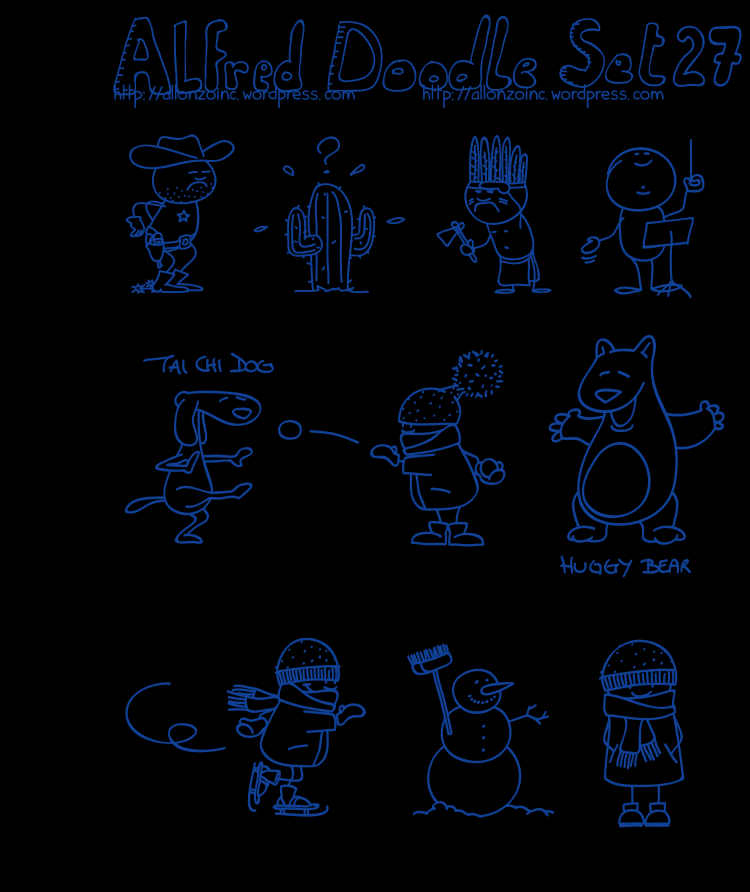 free vector Alfred Doodle Set 27